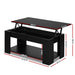 Lift Up Top Coffee Table Storage Shelf Black -Home Living Store - -  