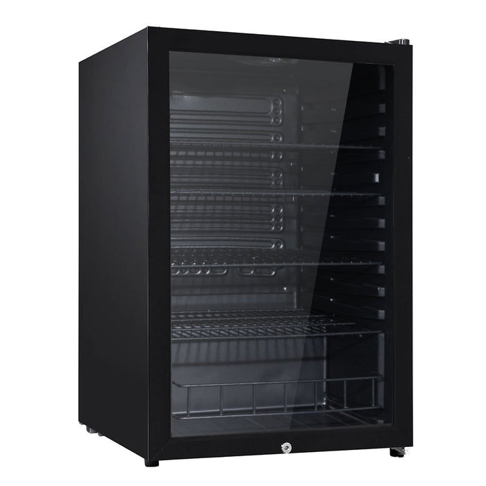 Devanti 115L Bar Fridge Glass Door w/Light Black -Home Living Store - -  