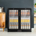Devanti 198L Bar Fridge Dual Glass Door w/Light Black -Home Living Store - -  
