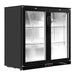Devanti 198L Bar Fridge Dual Glass Door w/Light Black -Home Living Store - -  