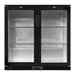 Devanti 198L Bar Fridge Dual Glass Door w/Light Black -Home Living Store - -  