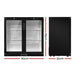 Devanti 198L Bar Fridge Dual Glass Door w/Light Black -Home Living Store - -  