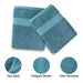 Linenland Bath Towel 4 Piece Cotton Hand Towels Set - Blue -Home Living Store - -  