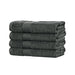 Linenland Bath Towel 4 Piece Cotton Hand Towels Set - Charcoal -Home Living Store - -  