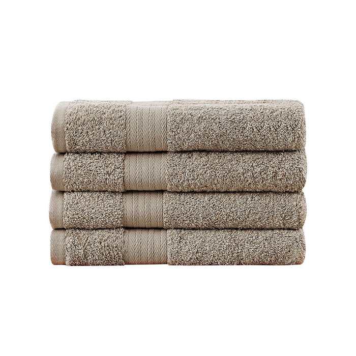Linenland Bath Towel 4 Piece Cotton Hand Towels Set - Sandstone -Home Living Store - -  