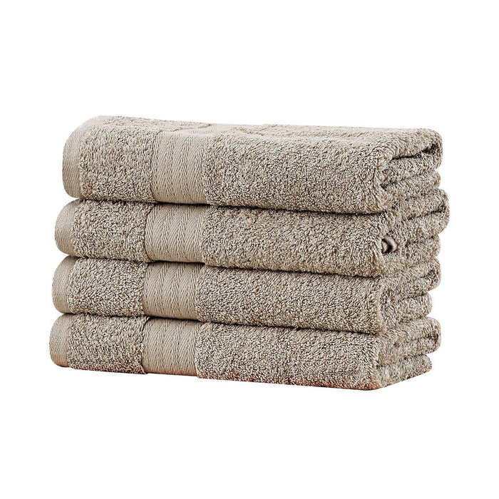 Linenland Bath Towel 4 Piece Cotton Hand Towels Set - Sandstone -Home Living Store - -  