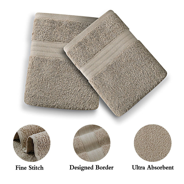 Linenland Bath Towel 4 Piece Cotton Hand Towels Set - Sandstone -Home Living Store - -  