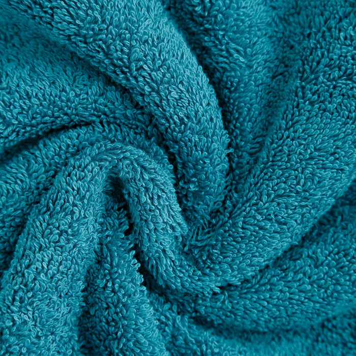 Linenland Bath Towel Set - 4 Piece Cotton Washcloths - Blue -Home Living Store - -  