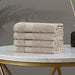 Linenland Bath Towel Set - 4 Piece Cotton Washcloths - Sandstone -Home Living Store - -  