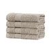 Linenland Bath Towel Set - 4 Piece Cotton Washcloths - Sandstone -Home Living Store - -  