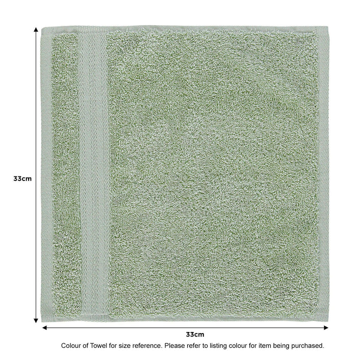 Linenland Bath Towel Set - 4 Piece Cotton Washcloths - Sandstone -Home Living Store - -  