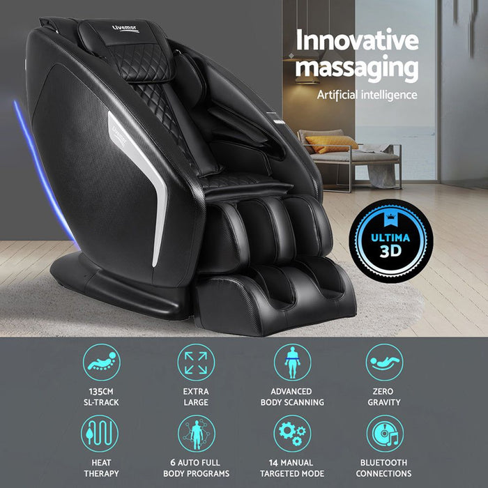 Livemor 3D Massage Chair Electric Recliner Massager Delmue -Home Living Store - -  