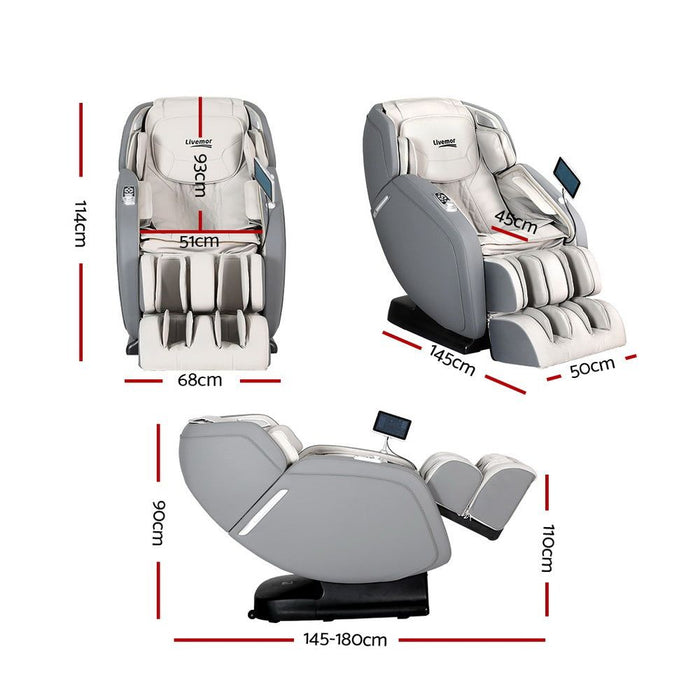 Livemor 4D Massage Chair Electric Recliner Home Massager Gary -Home Living Store - -  