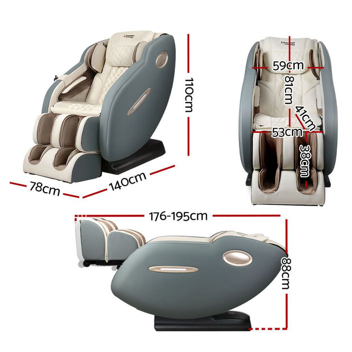 Livemor Massage Chair Electric Recliner Massager Grey Ozeni -Home Living Store - -  