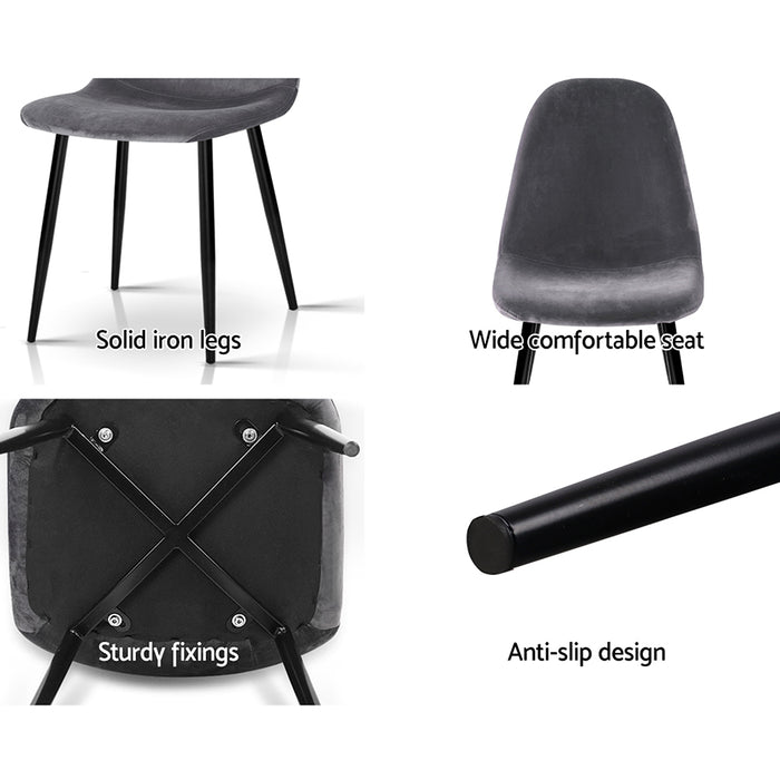 Four Dining Chairs Dark Grey