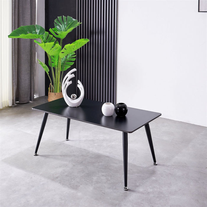 Mendy Black Sintered Stone Coffee Table with Metal Legs by Criterion™ -Home Living Store - -  