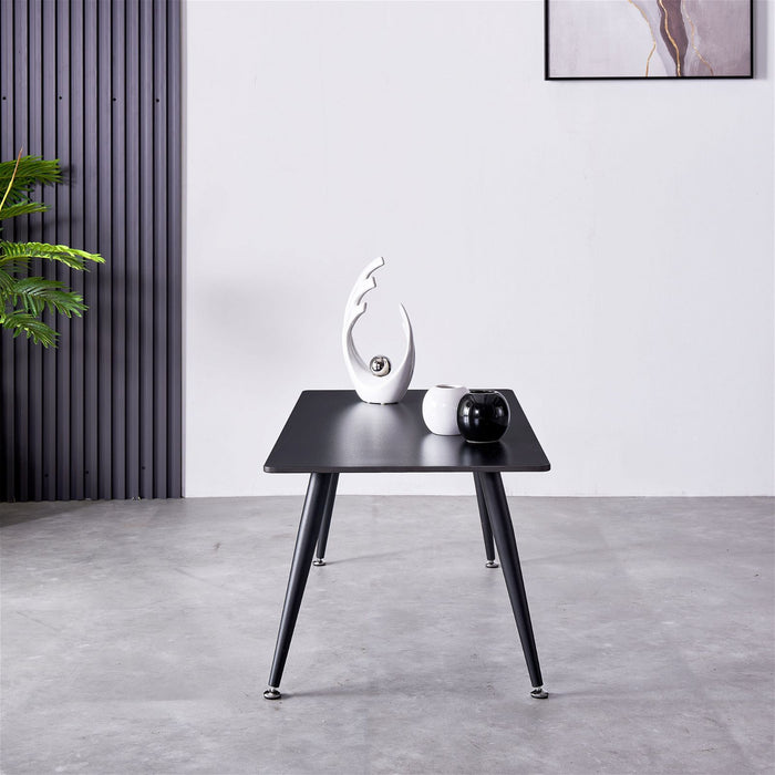 Mendy Black Sintered Stone Coffee Table with Metal Legs by Criterion™ -Home Living Store - -  