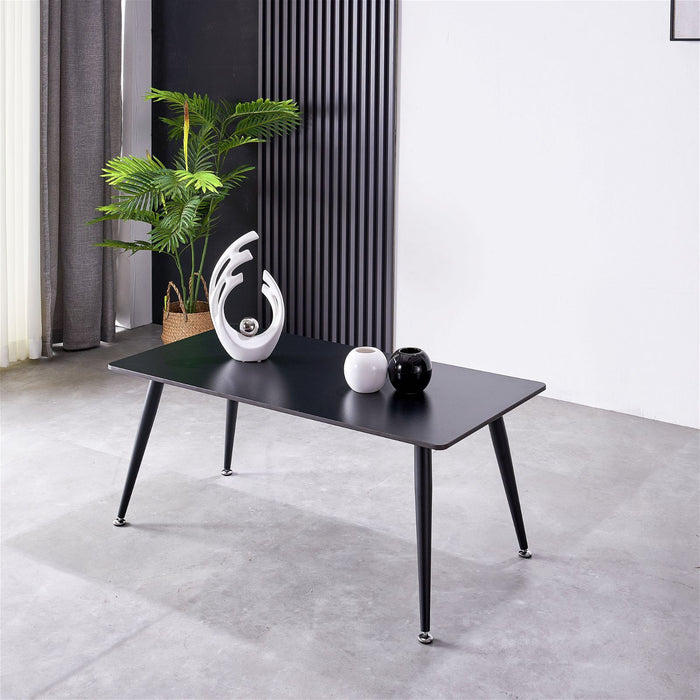 Mendy Black Sintered Stone Coffee Table with Metal Legs by Criterion™ -Home Living Store - -  