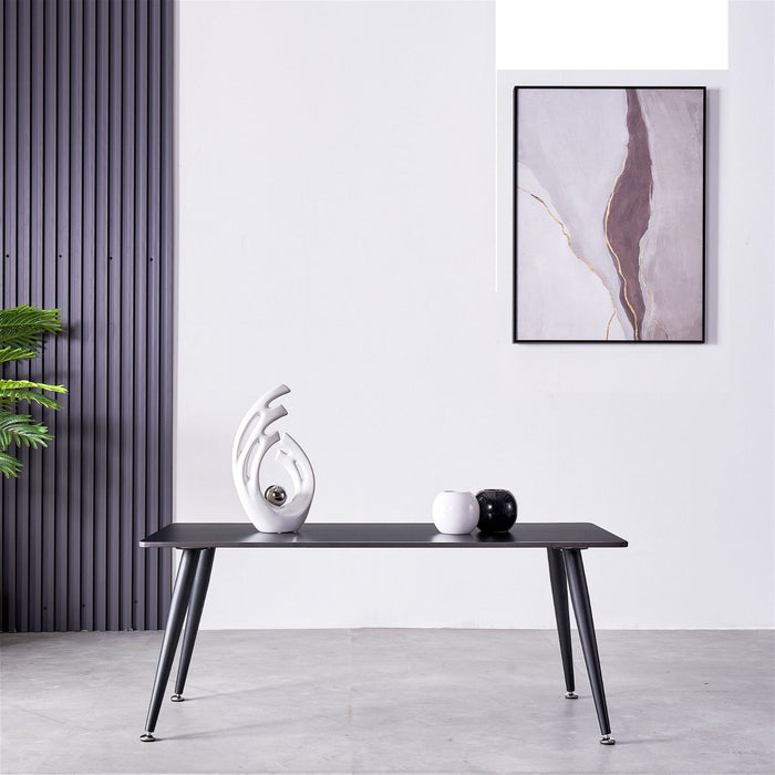Mendy Black Sintered Stone Coffee Table with Metal Legs by Criterion™ -Home Living Store - -  