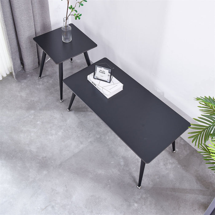 Mendy Black Sintered Stone Coffee Table with Metal Legs by Criterion™ -Home Living Store - -  