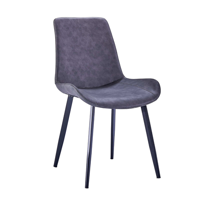 Mendy Dining Chair Grey PU Seat and Carbon Steel Frame (Set of Four) by Criterion™ -Home Living Store - -  