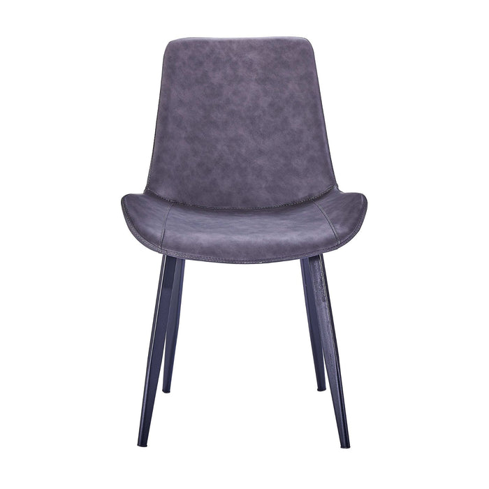 Mendy Dining Chair Grey PU Seat and Carbon Steel Frame (Set of Four) by Criterion™ -Home Living Store - -  