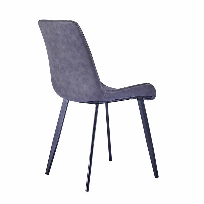 Mendy Dining Chair Grey PU Seat and Carbon Steel Frame (Set of Four) by Criterion™ -Home Living Store - -  