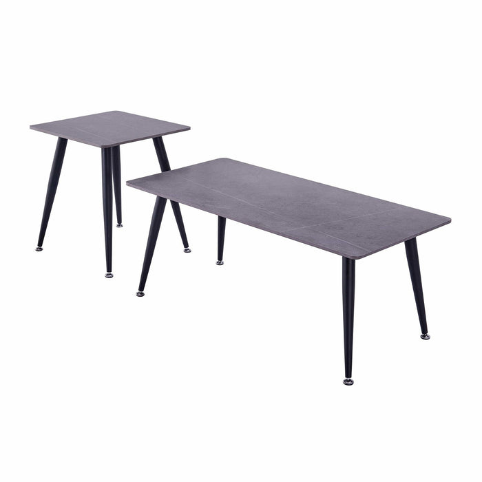 Mendy Grey Sintered Stone End Table with Metal Legs by Criterion™ -Home Living Store - -  