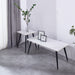 Mendy White Sintered Stone End Table with Metal Legs by Criterion™ -Home Living Store - -  