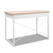 Metal Desk with Drawer - White with Wooden Top -Home Living Store - -  