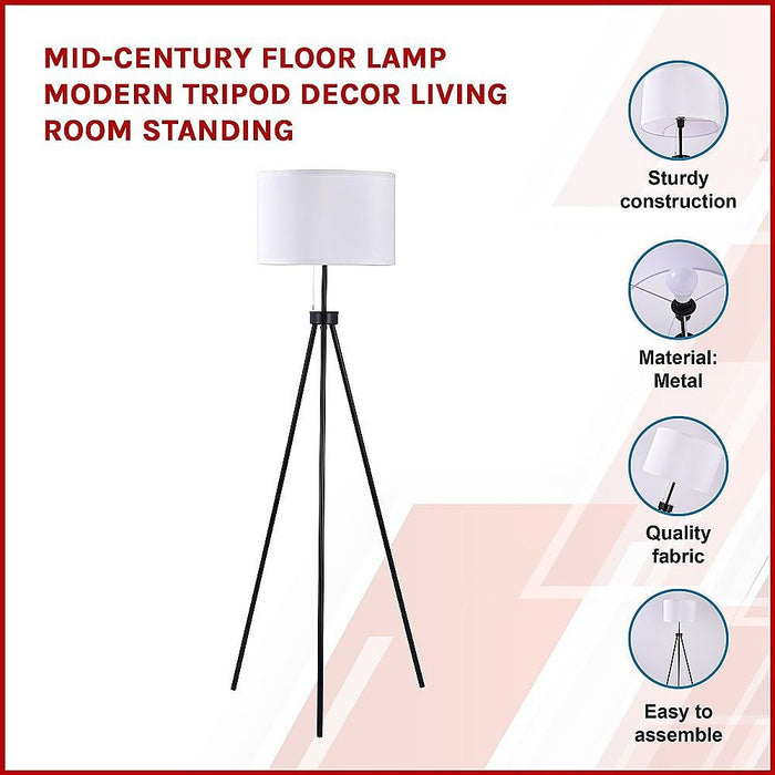 Mid-Century Floor Lamp Modern Tripod Decor Living Room Standing -Home Living Store - -  