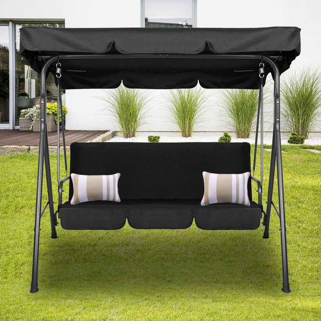Milano Outdoor Swing Bench Seat Chair Canopy Furniture 3 Seater Garden Home Living Store