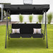 Milano Outdoor Swing Bench Seat Chair Canopy Furniture 3 Seater Garden Hammock - Black -Home Living Store - -  
