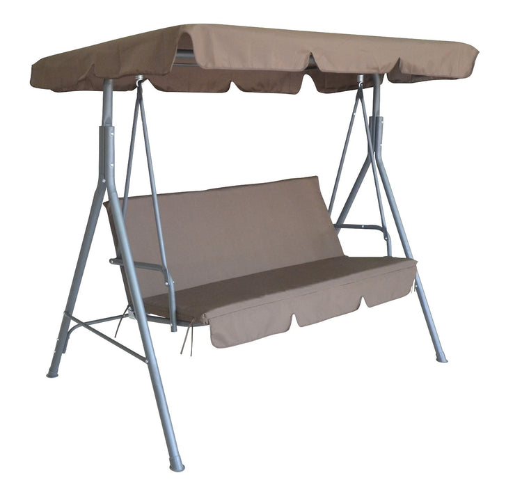 Milano Outdoor Swing Bench Seat Chair Canopy Furniture 3 Seater Garden Hammock - Coffee -Home Living Store - -  