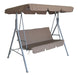 Milano Outdoor Swing Bench Seat Chair Canopy Furniture 3 Seater Garden Hammock - Coffee -Home Living Store - -  