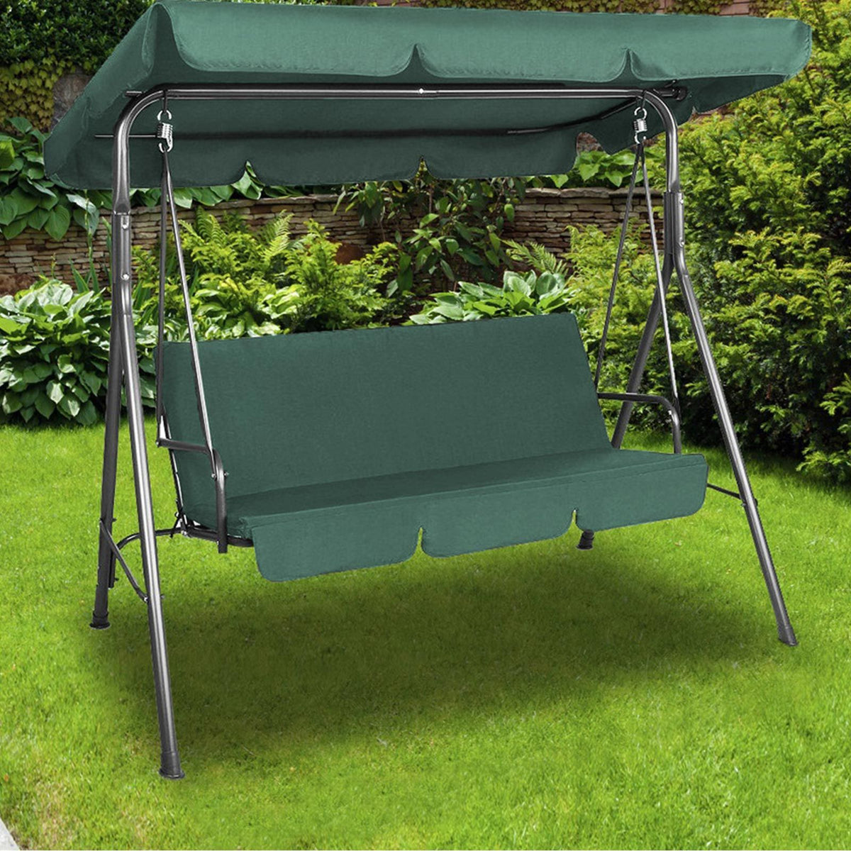 Milano Outdoor Swing Bench Seat Chair Canopy Furniture 3 Seater Garden Home Living Store