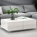 Modern Coffee Table 4 Storage Drawers High Gloss Living Room Furniture White -Home Living Store - -  