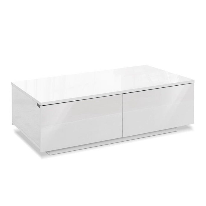 Modern Coffee Table 4 Storage Drawers High Gloss Living Room Furniture White -Home Living Store - -  