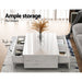 Modern Coffee Table 4 Storage Drawers High Gloss Living Room Furniture White -Home Living Store - -  