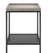 Modern Side Table in Grey Wash with 2 Tiers and Black Frame by Urban Style -Home Living Store - -  