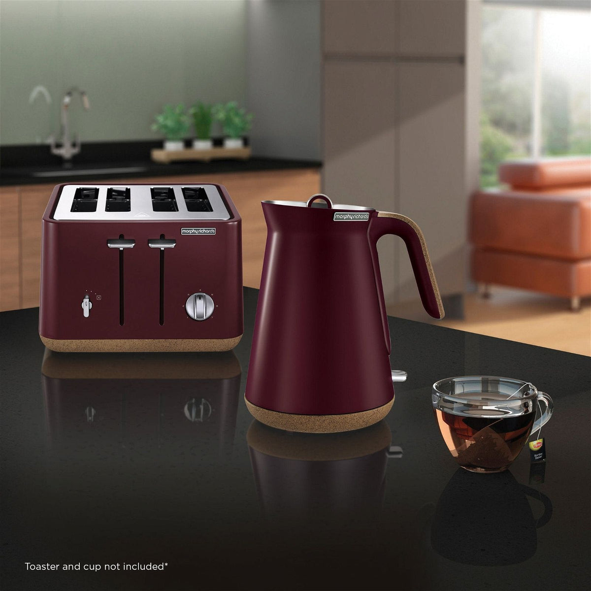 Morphy Richards 1.5L Aspect Kettle Maroon with CorkEffect Trim
