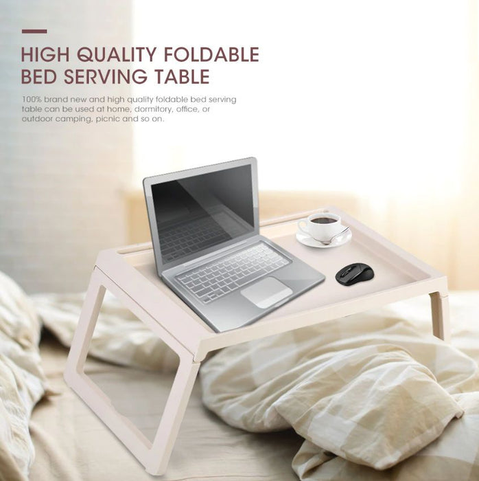 Multifunction Laptop Bed Desk with foldable legs for Home Office (White) -Home Living Store - -  