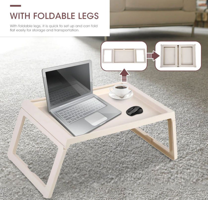 Multifunction Laptop Bed Desk with foldable legs for Home Office (White) -Home Living Store - -  
