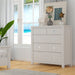 Myer Tallboy 5 Chest of Drawers Storage Cabinet White Wash -Home Living Store - -  
