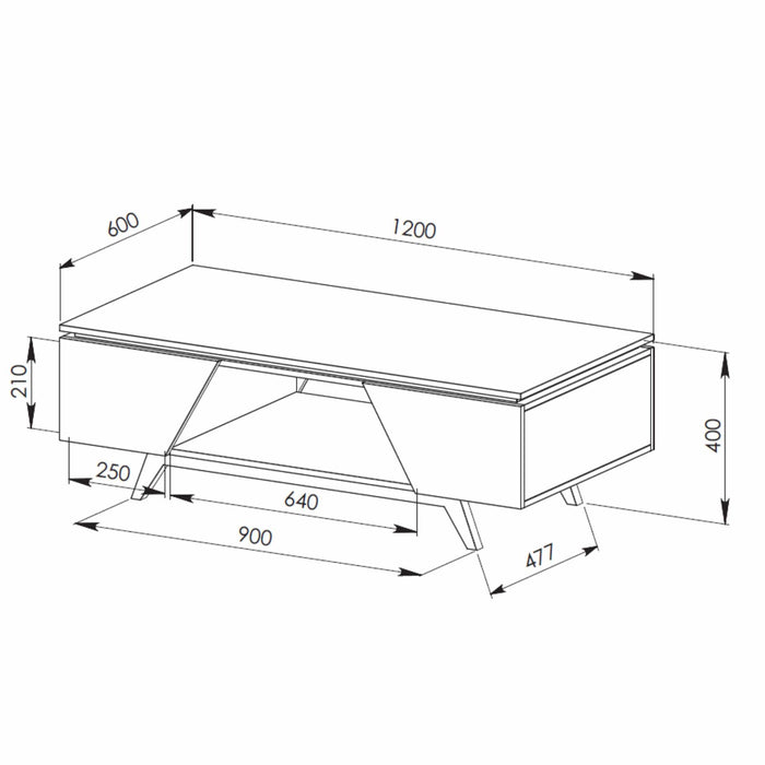 NORDIC 1200 Coffee Table Oak by Criterion - Home Living Store - Coffee Table