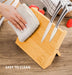Natural Bamboo Magnetic Knife Block Holder with Strong Magnets for Home Kitchen Storage & Organisation -Home Living Store - -  
