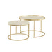 Nested Coffee Table White Marble Finish with Champagne Metal Frame by Criterion - Home Living Store - Coffee Table