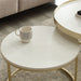 Nested Coffee Table White Marble Finish with Champagne Metal Frame by Criterion - Home Living Store - Coffee Table