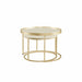 Nested Coffee Table White Marble Finish with Champagne Metal Frame by Criterion - Home Living Store - Coffee Table