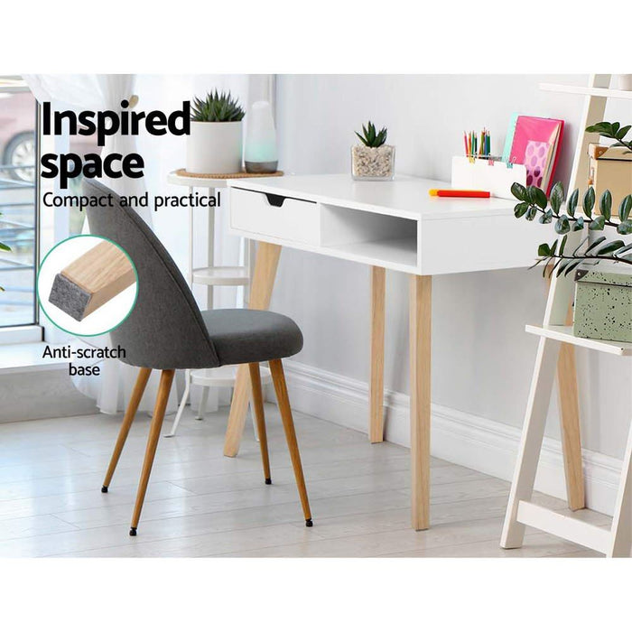 Office Computer Desk Study Table Storage Drawers Student Laptop White -Home Living Store - -  